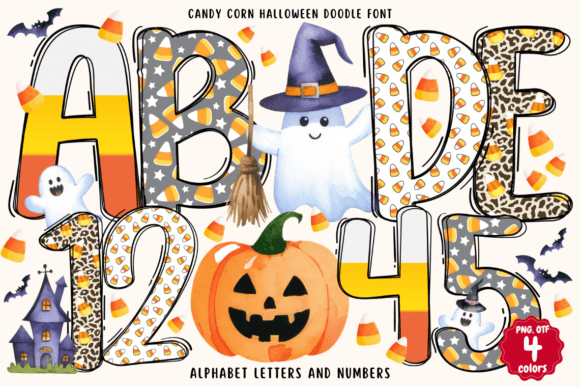 Candy Corn Halloween Doodle: A Sweet Font for Spooky Designs