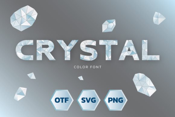 Crystal Font: Modern Glossy Glass Design for Luxury Brands