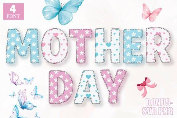 Designing with Heart: The Mother Day Flower Heart Font