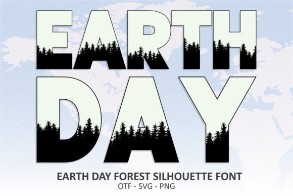 Earth Day Forest Silhouette: A Font Rooted in Nature