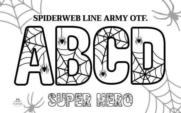 Spiderweb Line Army: A Super Hero Display Font